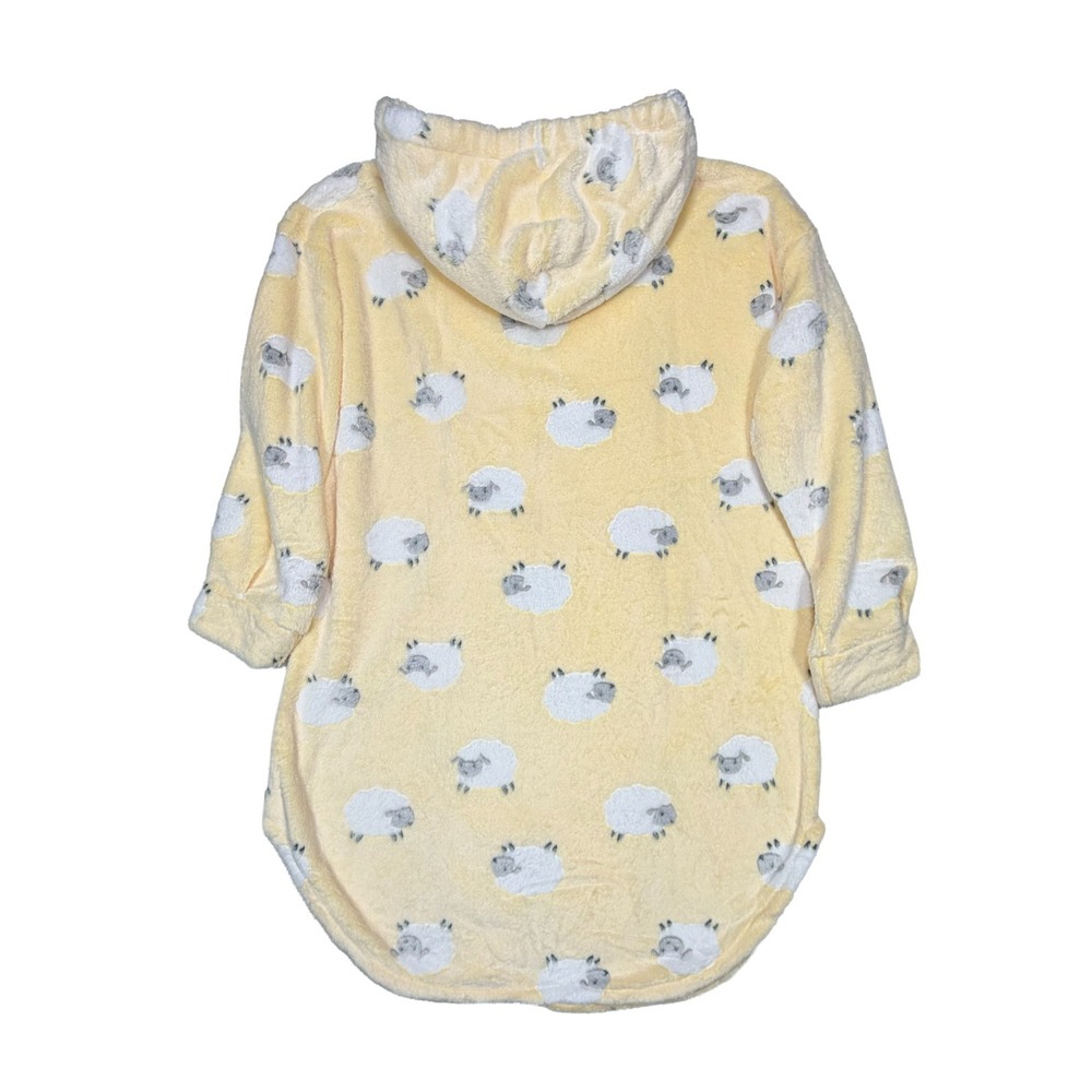 Chenille Cuddl Duds Robe NWT Women's Size Medium Sheep Yellow Full Zip - Picture 2 of 8